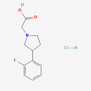 2-[3-(2-Fluorophenyl)pyrrolidin-1-yl]acetic acid;hydrochloride