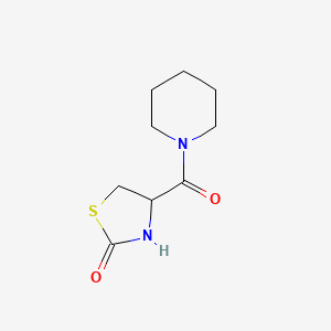 molecular formula C9H14N2O2S B7621970 4-(Piperidine-1-carbonyl)-1,3-thiazolidin-2-one 