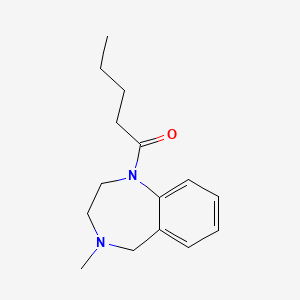 molecular formula C15H22N2O B7621975 1-(4-methyl-3,5-dihydro-2H-1,4-benzodiazepin-1-yl)pentan-1-one 