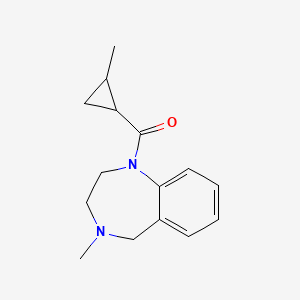 molecular formula C15H20N2O B7622027 (2-methylcyclopropyl)-(4-methyl-3,5-dihydro-2H-1,4-benzodiazepin-1-yl)methanone 