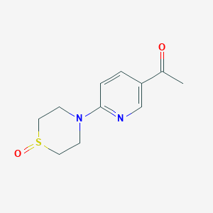 molecular formula C11H14N2O2S B7622059 1-[6-(1-Oxo-1,4-thiazinan-4-yl)pyridin-3-yl]ethanone 