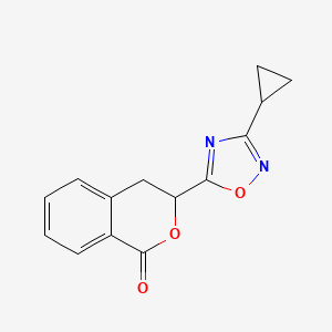 molecular formula C14H12N2O3 B7622114 3-(3-Cyclopropyl-1,2,4-oxadiazol-5-yl)-3,4-dihydroisochromen-1-one 