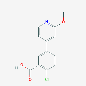 molecular formula C13H10ClNO3 B7622150 2-Chloro-5-(2-methoxypyridin-4-yl)benzoic acid 