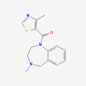 molecular formula C15H17N3OS B7622168 (4-methyl-3,5-dihydro-2H-1,4-benzodiazepin-1-yl)-(4-methyl-1,3-thiazol-5-yl)methanone 