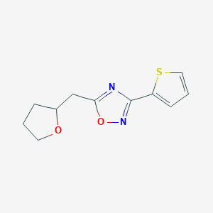 molecular formula C11H12N2O2S B7622191 5-(Oxolan-2-ylmethyl)-3-thiophen-2-yl-1,2,4-oxadiazole 