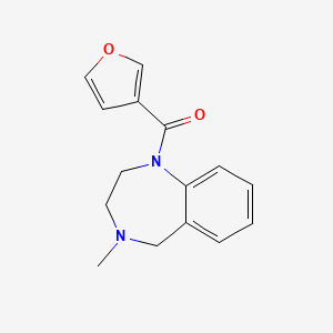 molecular formula C15H16N2O2 B7622199 furan-3-yl-(4-methyl-3,5-dihydro-2H-1,4-benzodiazepin-1-yl)methanone 