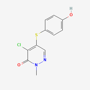 4-Chloro-5-(4-hydroxyphenyl)sulfanyl-2-methylpyridazin-3-one