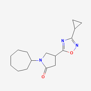 1-Cycloheptyl-4-(3-cyclopropyl-1,2,4-oxadiazol-5-yl)pyrrolidin-2-one