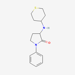 molecular formula C15H20N2OS B7622370 1-Phenyl-3-(thian-4-ylamino)pyrrolidin-2-one 