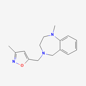 molecular formula C15H19N3O B7622490 3-methyl-5-[(1-methyl-3,5-dihydro-2H-1,4-benzodiazepin-4-yl)methyl]-1,2-oxazole 