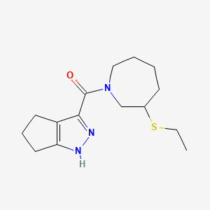 (3-Ethylsulfanylazepan-1-yl)-(1,4,5,6-tetrahydrocyclopenta[c]pyrazol-3-yl)methanone