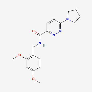 molecular formula C18H22N4O3 B7622507 N-[(2,4-dimethoxyphenyl)methyl]-6-pyrrolidin-1-ylpyridazine-3-carboxamide 