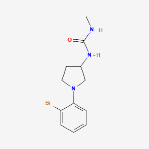 molecular formula C12H16BrN3O B7622529 1-[1-(2-Bromophenyl)pyrrolidin-3-yl]-3-methylurea 