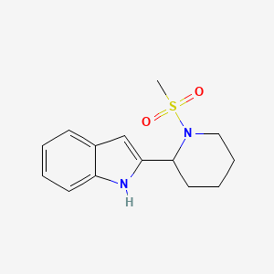 molecular formula C14H18N2O2S B7622566 2-(1-methylsulfonylpiperidin-2-yl)-1H-indole 