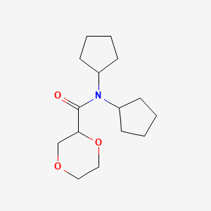 N,N-dicyclopentyl-1,4-dioxane-2-carboxamide