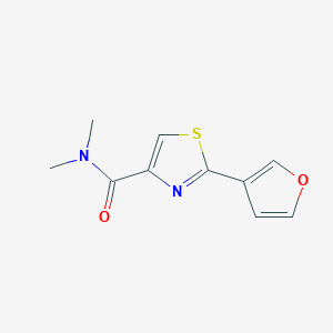 molecular formula C10H10N2O2S B7622588 2-(furan-3-yl)-N,N-dimethyl-1,3-thiazole-4-carboxamide 