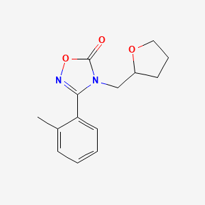 molecular formula C14H16N2O3 B7622601 3-(2-Methylphenyl)-4-(oxolan-2-ylmethyl)-1,2,4-oxadiazol-5-one 