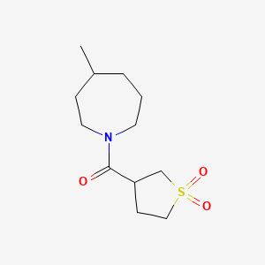 molecular formula C12H21NO3S B7622711 (1,1-Dioxothiolan-3-yl)-(4-methylazepan-1-yl)methanone 