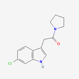 molecular formula C14H15ClN2O B7622715 2-(6-chloro-1H-indol-3-yl)-1-pyrrolidin-1-ylethanone 