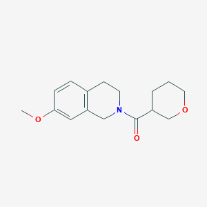 molecular formula C16H21NO3 B7622762 (7-methoxy-3,4-dihydro-1H-isoquinolin-2-yl)-(oxan-3-yl)methanone 