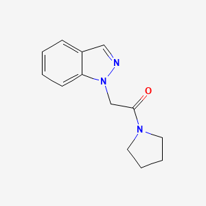 molecular formula C13H15N3O B7622796 2-Indazol-1-yl-1-pyrrolidin-1-ylethanone 