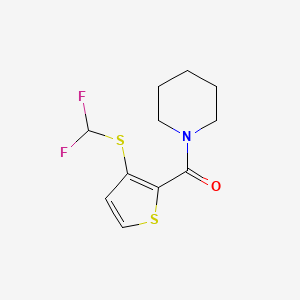 molecular formula C11H13F2NOS2 B7622817 [3-(Difluoromethylsulfanyl)thiophen-2-yl]-piperidin-1-ylmethanone 