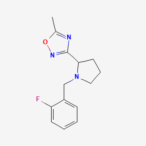 3-[1-[(2-Fluorophenyl)methyl]pyrrolidin-2-yl]-5-methyl-1,2,4-oxadiazole