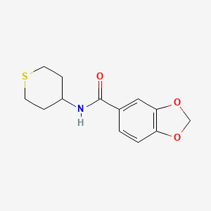 molecular formula C13H15NO3S B7622837 N-(thian-4-yl)-1,3-benzodioxole-5-carboxamide 