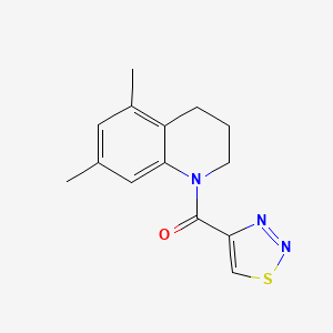 molecular formula C14H15N3OS B7622869 (5,7-dimethyl-3,4-dihydro-2H-quinolin-1-yl)-(thiadiazol-4-yl)methanone 