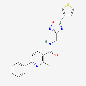 molecular formula C20H16N4O2S B7622900 2-methyl-6-phenyl-N-[(5-thiophen-3-yl-1,2,4-oxadiazol-3-yl)methyl]pyridine-3-carboxamide 