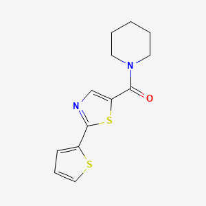 molecular formula C13H14N2OS2 B7622935 Piperidin-1-yl-(2-thiophen-2-yl-1,3-thiazol-5-yl)methanone 