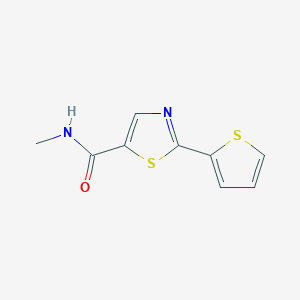 molecular formula C9H8N2OS2 B7622956 N-methyl-2-thiophen-2-yl-1,3-thiazole-5-carboxamide 