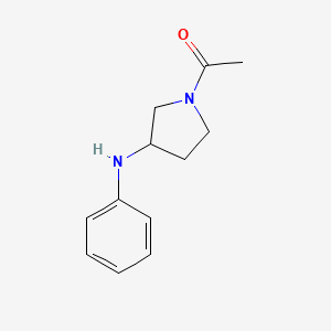 molecular formula C12H16N2O B7622967 1-(3-Anilinopyrrolidin-1-yl)ethanone 