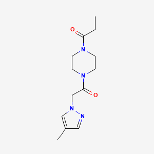 1-[4-[2-(4-Methylpyrazol-1-yl)acetyl]piperazin-1-yl]propan-1-one