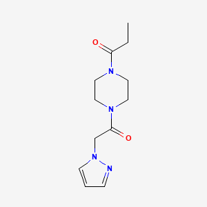 1-[4-(2-Pyrazol-1-ylacetyl)piperazin-1-yl]propan-1-one