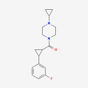 molecular formula C17H21FN2O B7623049 (4-Cyclopropylpiperazin-1-yl)-[2-(3-fluorophenyl)cyclopropyl]methanone 