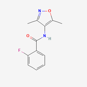 molecular formula C12H11FN2O2 B7623058 N-(3,5-dimethyl-1,2-oxazol-4-yl)-2-fluorobenzamide 