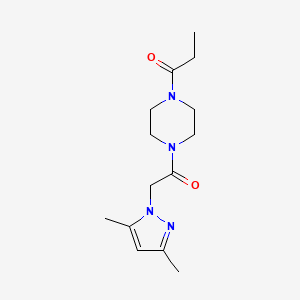 1-[4-[2-(3,5-Dimethylpyrazol-1-yl)acetyl]piperazin-1-yl]propan-1-one