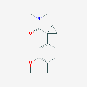 molecular formula C14H19NO2 B7623095 1-(3-methoxy-4-methylphenyl)-N,N-dimethylcyclopropane-1-carboxamide 