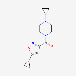 molecular formula C14H19N3O2 B7623098 (5-Cyclopropyl-1,2-oxazol-3-yl)-(4-cyclopropylpiperazin-1-yl)methanone 