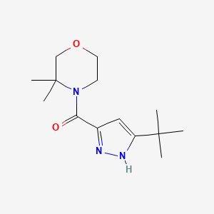 molecular formula C14H23N3O2 B7623118 (5-tert-butyl-1H-pyrazol-3-yl)-(3,3-dimethylmorpholin-4-yl)methanone 