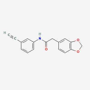 2-(1,3-benzodioxol-5-yl)-N-(3-ethynylphenyl)acetamide