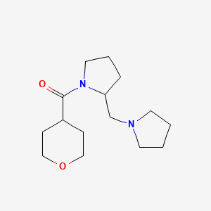 molecular formula C15H26N2O2 B7623189 Oxan-4-yl-[2-(pyrrolidin-1-ylmethyl)pyrrolidin-1-yl]methanone 