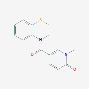 molecular formula C15H14N2O2S B7623194 5-(2,3-Dihydro-1,4-benzothiazine-4-carbonyl)-1-methylpyridin-2-one 