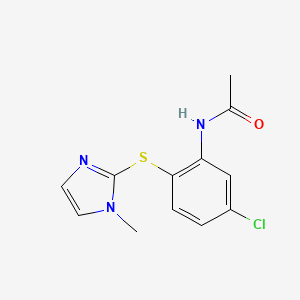 molecular formula C12H12ClN3OS B7623202 N-[5-chloro-2-(1-methylimidazol-2-yl)sulfanylphenyl]acetamide 