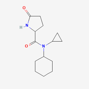 molecular formula C14H22N2O2 B7623217 N-cyclohexyl-N-cyclopropyl-5-oxopyrrolidine-2-carboxamide 