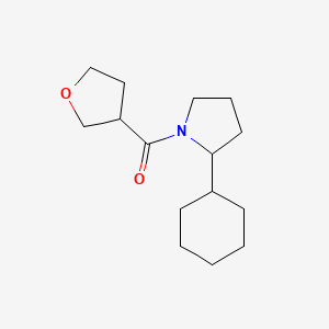 molecular formula C15H25NO2 B7623259 (2-Cyclohexylpyrrolidin-1-yl)-(oxolan-3-yl)methanone 