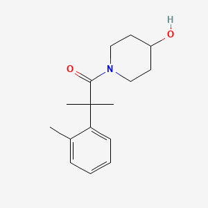 molecular formula C16H23NO2 B7623264 1-(4-Hydroxypiperidin-1-yl)-2-methyl-2-(2-methylphenyl)propan-1-one 