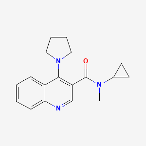 molecular formula C18H21N3O B7623287 N-cyclopropyl-N-methyl-4-pyrrolidin-1-ylquinoline-3-carboxamide 