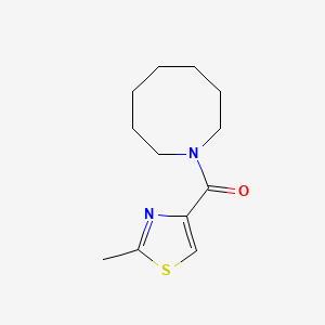 molecular formula C12H18N2OS B7623303 Azocan-1-yl-(2-methyl-1,3-thiazol-4-yl)methanone 